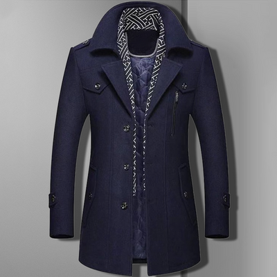 Charles - Classic Shawl Collar Men's Coat with Buttons