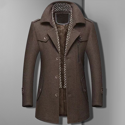 Charles - Classic Shawl Collar Men's Coat with Buttons