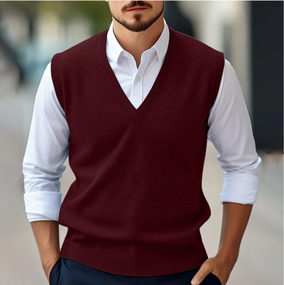 Sleeveless V-Neck Jumper Men