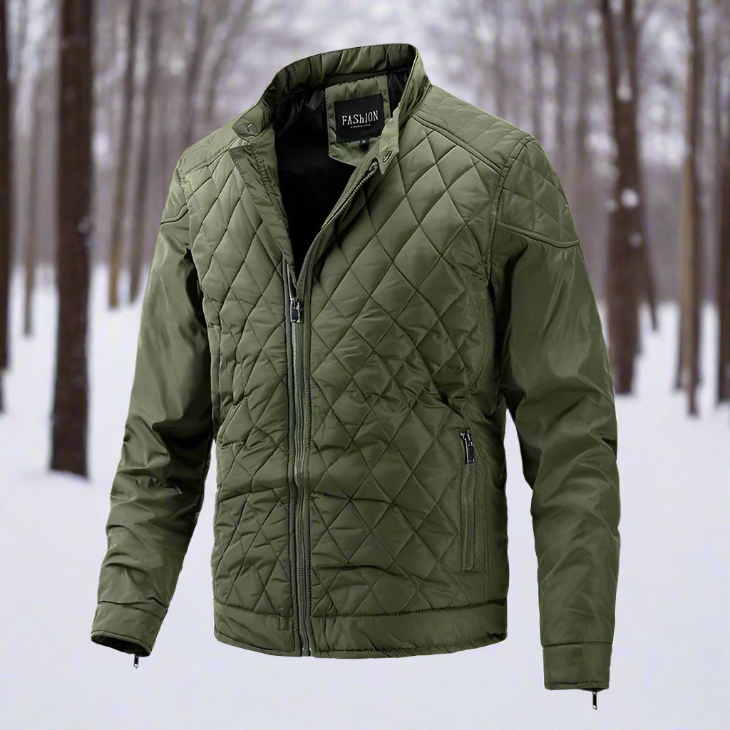 Slim Fit Quilted Autumn Jacket for Men
