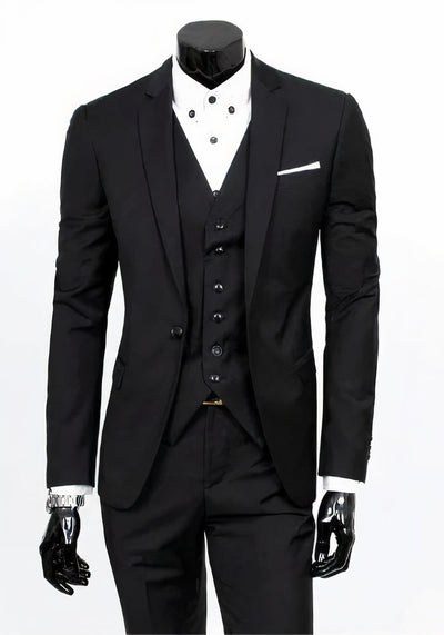 Elegant Tailored 3-Piece Wedding Suit Men