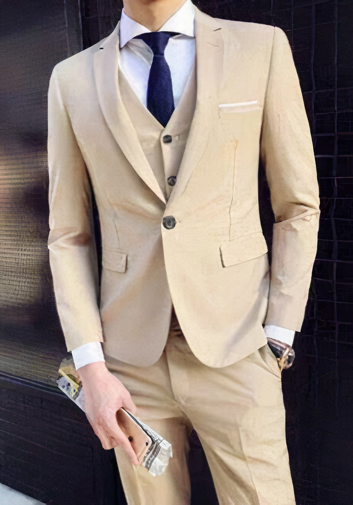 Elegant Tailored 3-Piece Wedding Suit Men