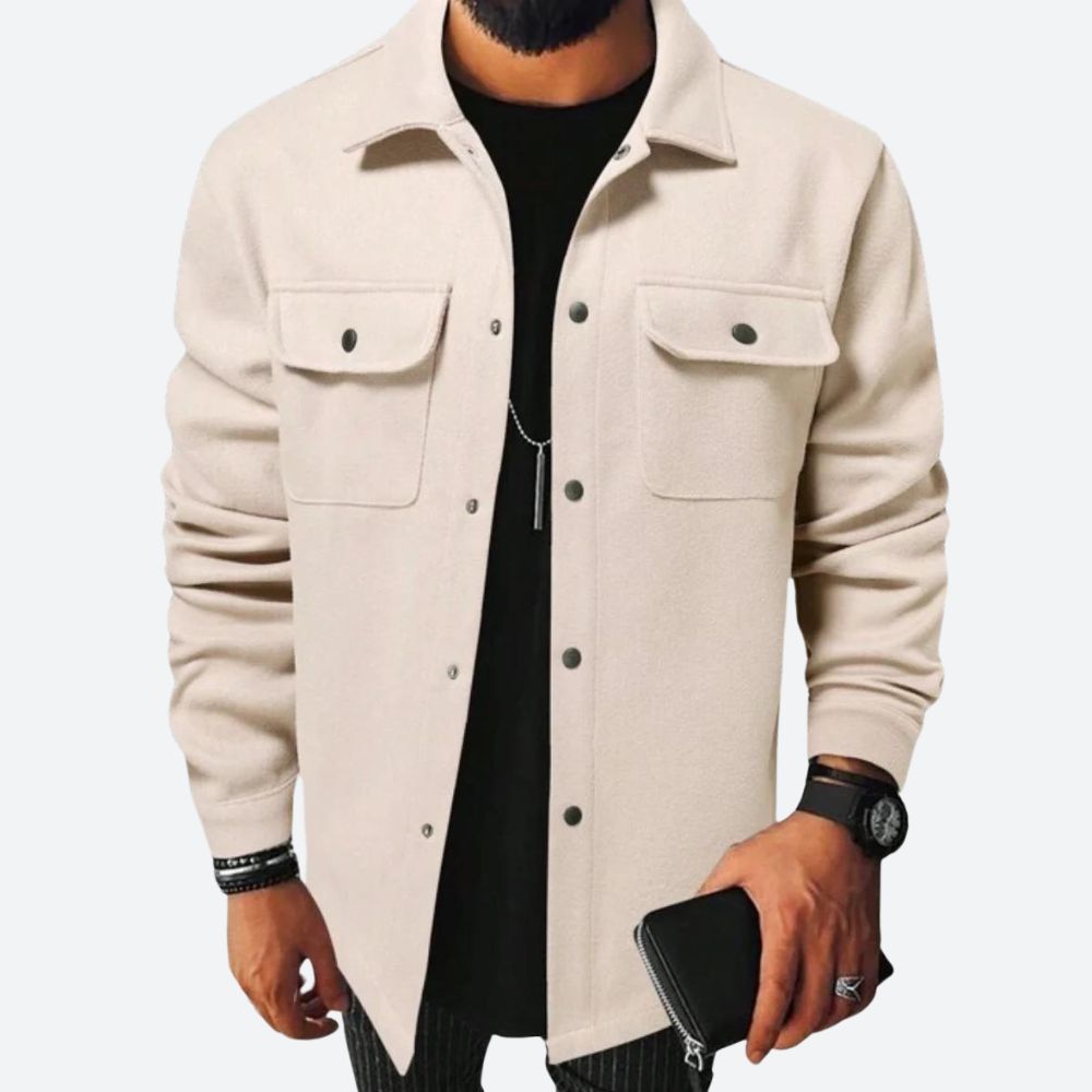 Elegant Layered Men's Overcoat