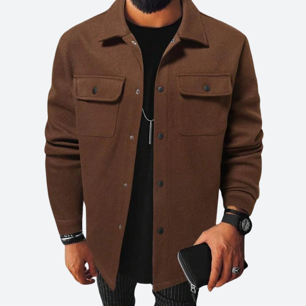 Elegant Layered Men's Overcoat