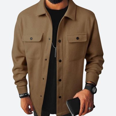 Elegant Layered Men's Overcoat