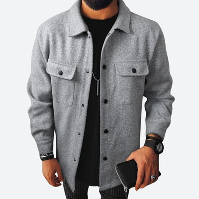 Elegant Layered Men's Overcoat