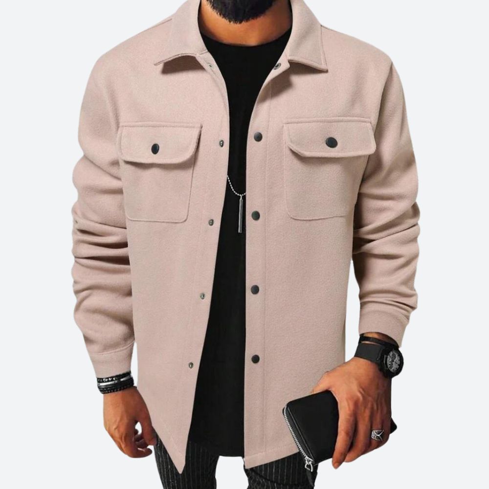 Elegant Layered Men's Overcoat