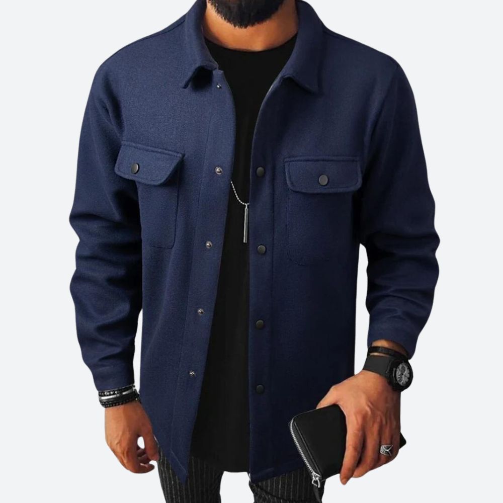 Elegant Layered Men's Overcoat
