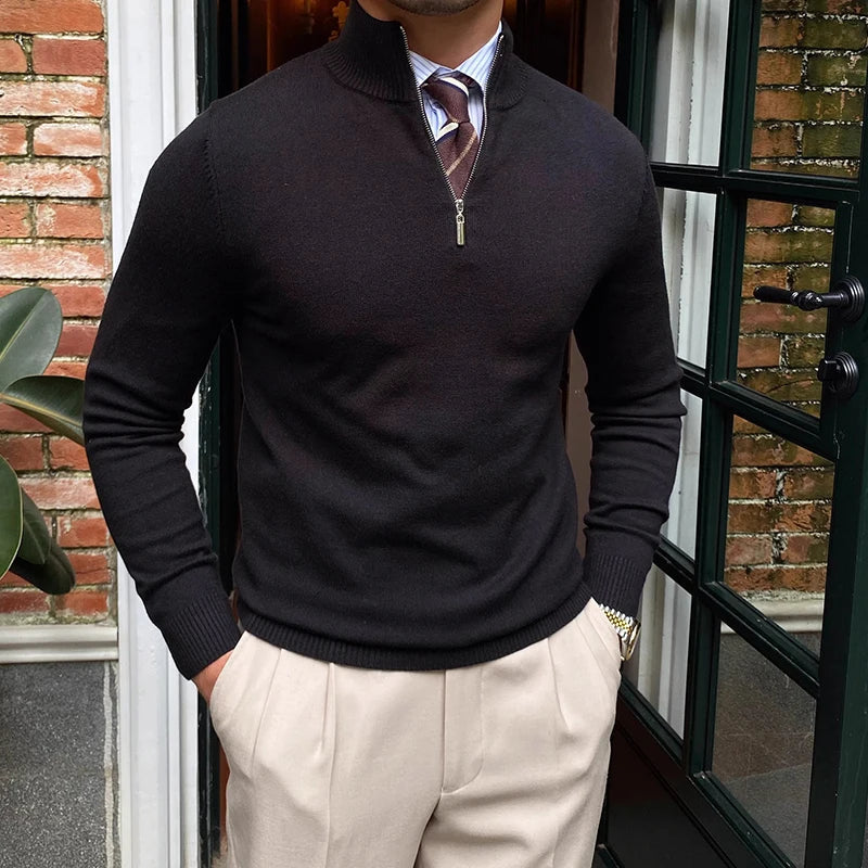 Classic Quarter Zip Sweater Men