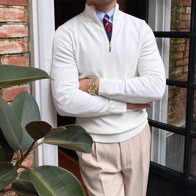 Classic Quarter Zip Sweater Men
