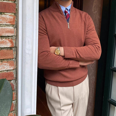 Classic Quarter Zip Sweater Men