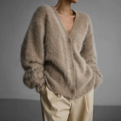 Milo | Fluffy Button-Up Women's Cardigan