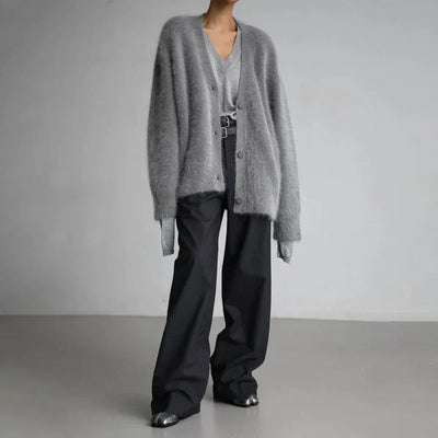 Milo | Fluffy Button-Up Women's Cardigan