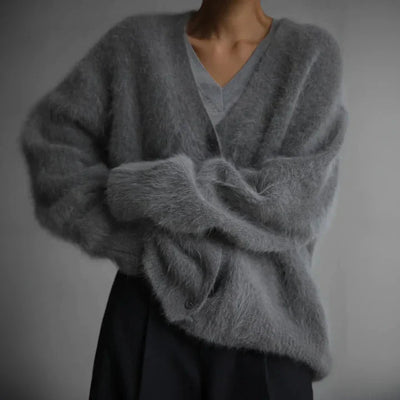 Milo | Fluffy Button-Up Women's Cardigan