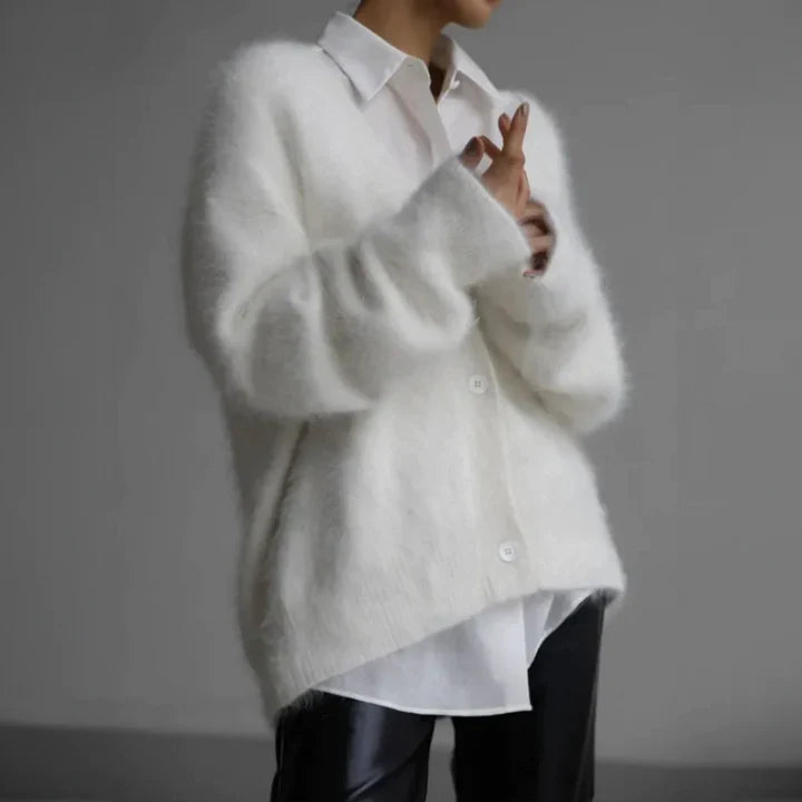 Milo | Fluffy Button-Up Women's Cardigan