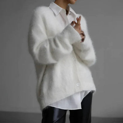 Milo | Fluffy Button-Up Women's Cardigan
