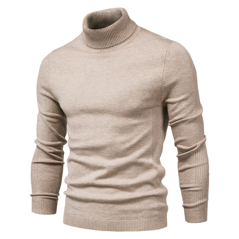 Elegant Wool Turtleneck Sweater Men