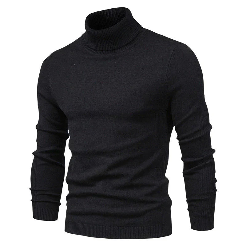 Elegant Wool Turtleneck Sweater Men