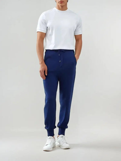 Oswald - Old Money Blue Knit Trousers