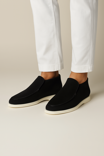 Micheal - Classic Black High-Top Loafers