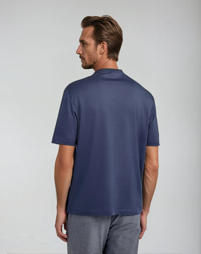 Blaues Baumwoll T-Shirt Herren