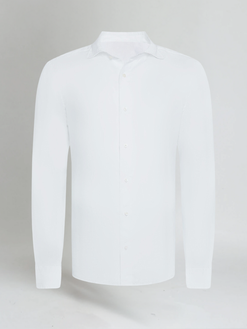 Brody - White Elegant Linen Shirt Men