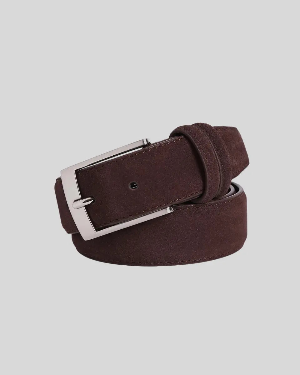 Gideon - Classic Dark Brown Suede Belt