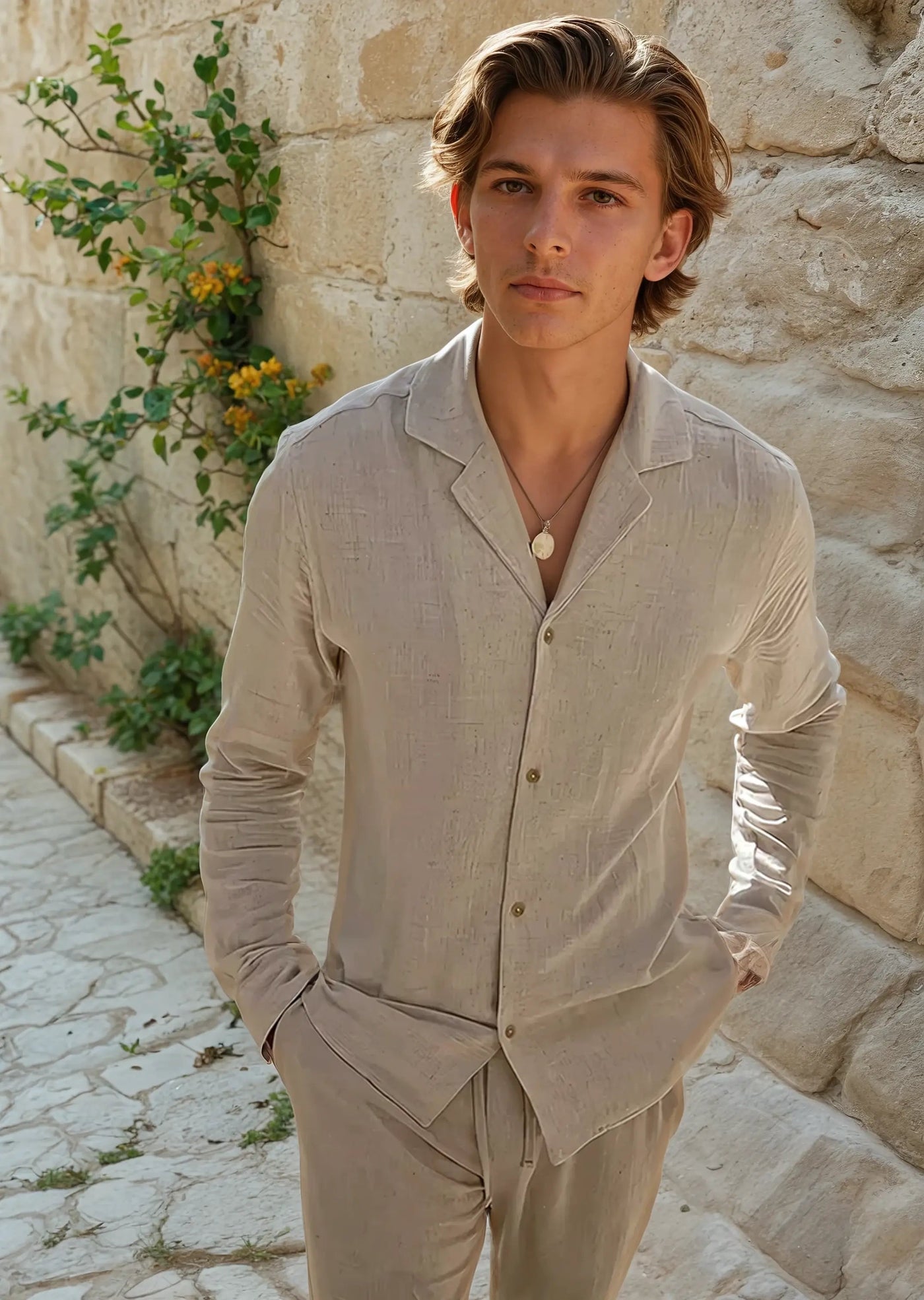 Maverick - Classic Beige Linen Shirt