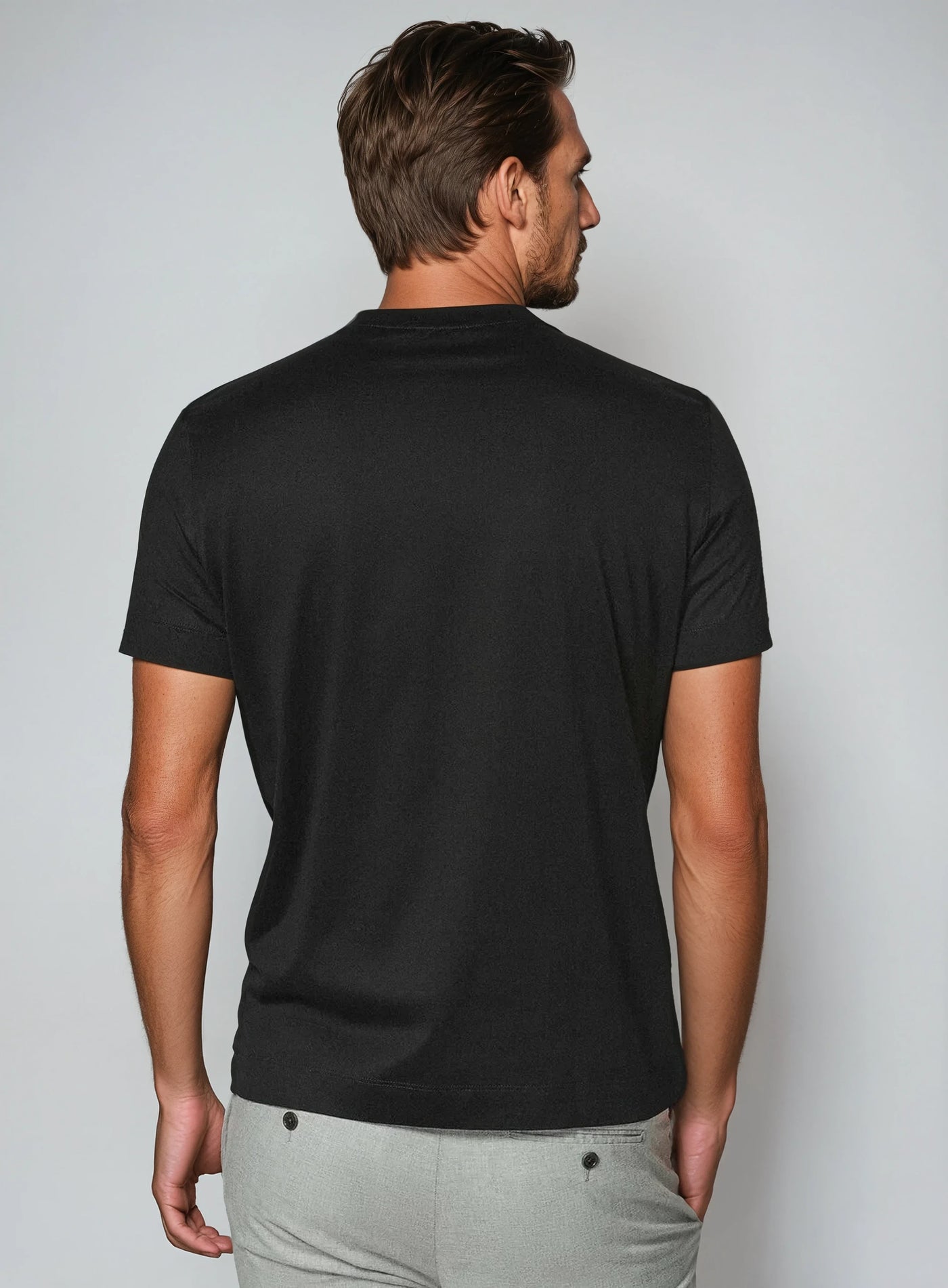 Schwarzes Baumwoll T-Shirt Herren