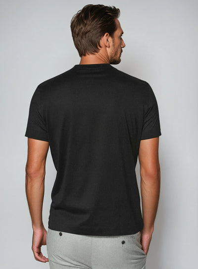 Schwarzes Baumwoll T-Shirt Herren