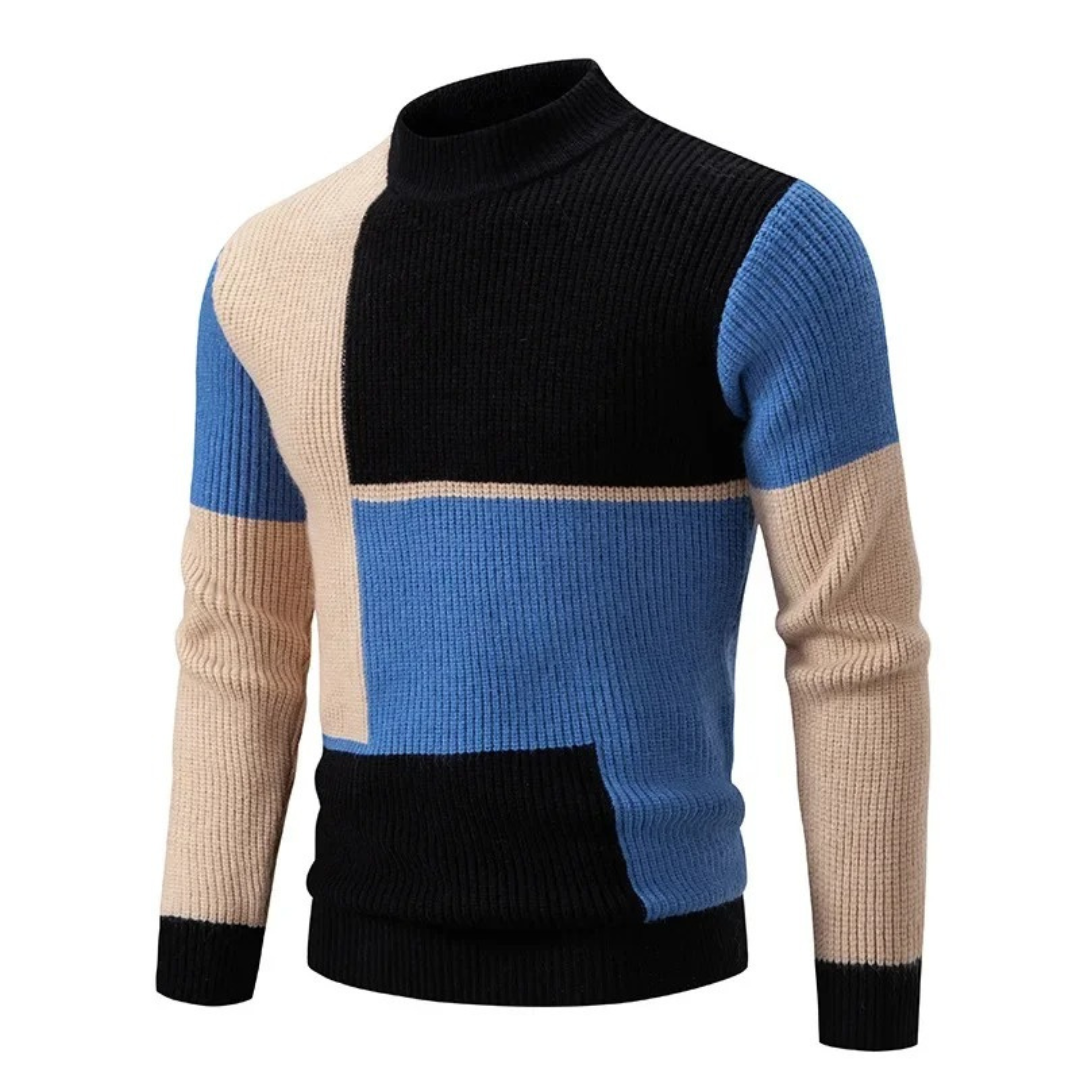 Geometric Pattern Long Sleeve Jumper Men