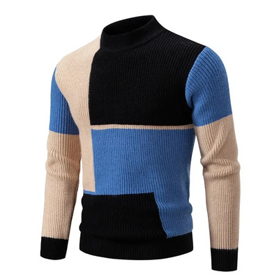 Geometric Pattern Long Sleeve Jumper Men