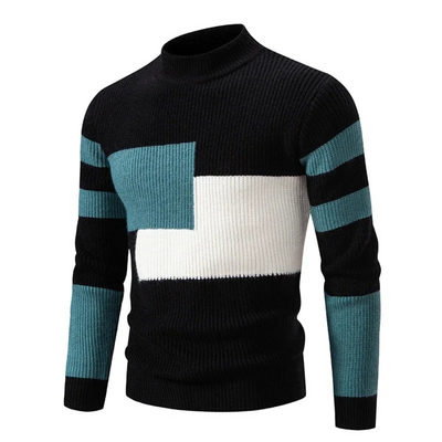 Geometric Pattern Long Sleeve Jumper Men