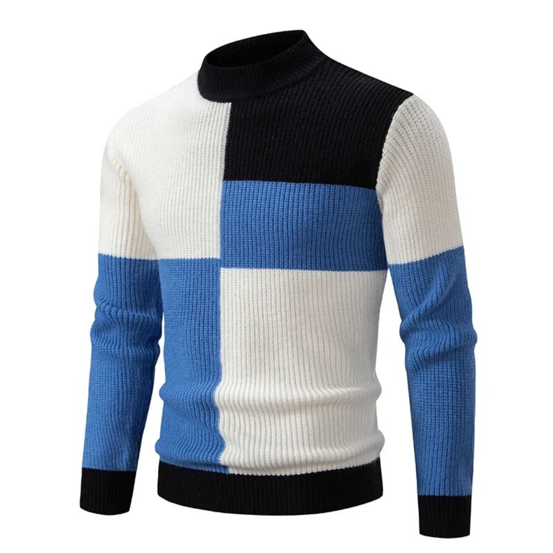 Geometric Pattern Long Sleeve Jumper Men