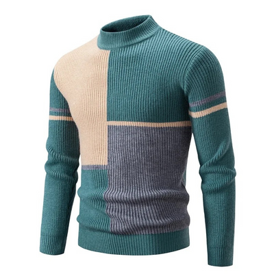 Geometric Pattern Long Sleeve Jumper Men
