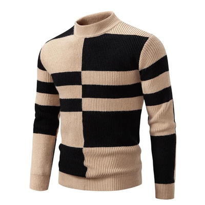 Geometric Pattern Long Sleeve Jumper Men