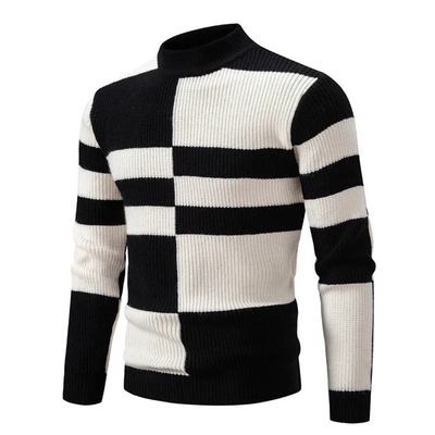 Geometric Pattern Long Sleeve Jumper Men