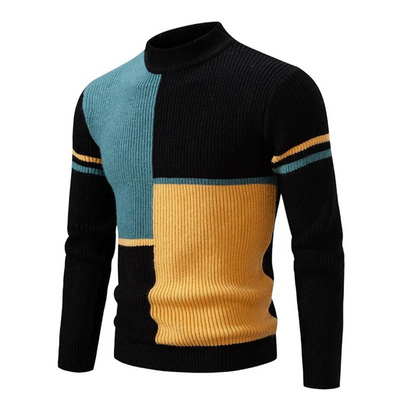 Geometric Pattern Long Sleeve Jumper Men
