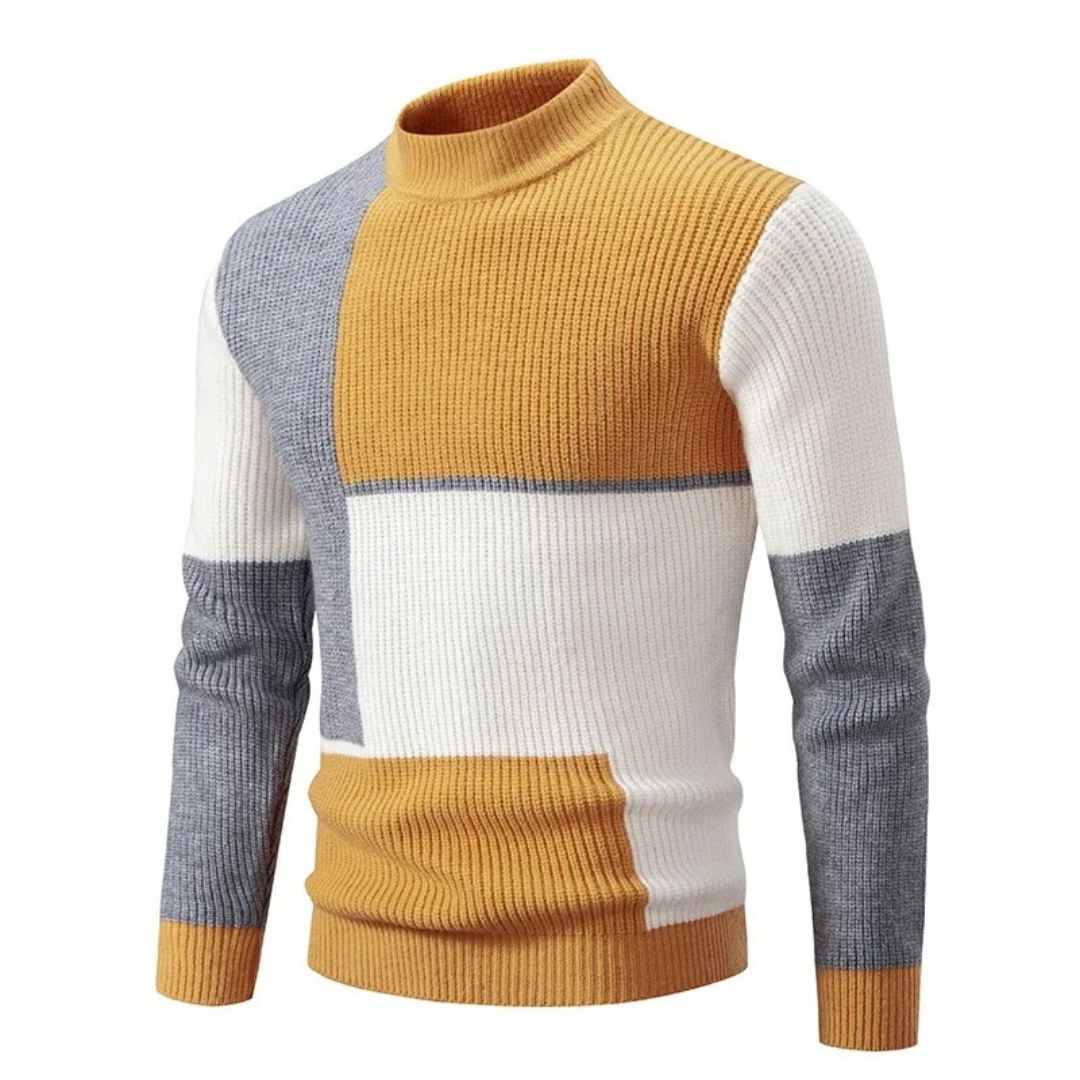 Geometric Pattern Long Sleeve Jumper Men