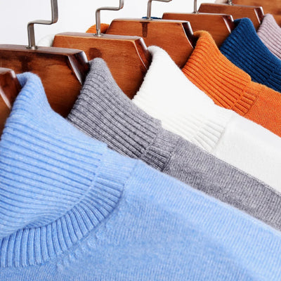 Ribbed Turtleneck Sweater Men