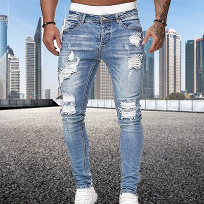 Slim Fit Ripped Jeans Men