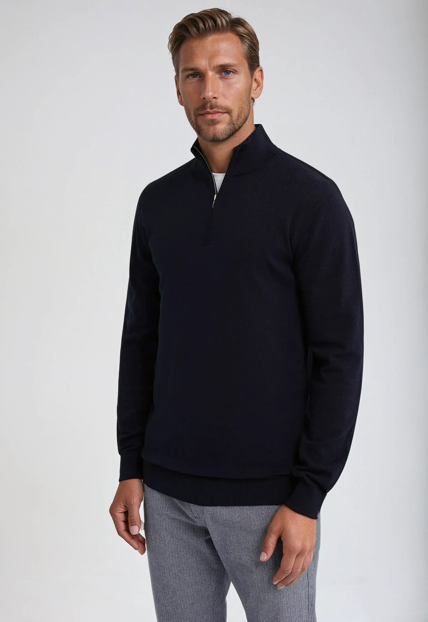 Tristan - Old Money Half-Zip Sweater