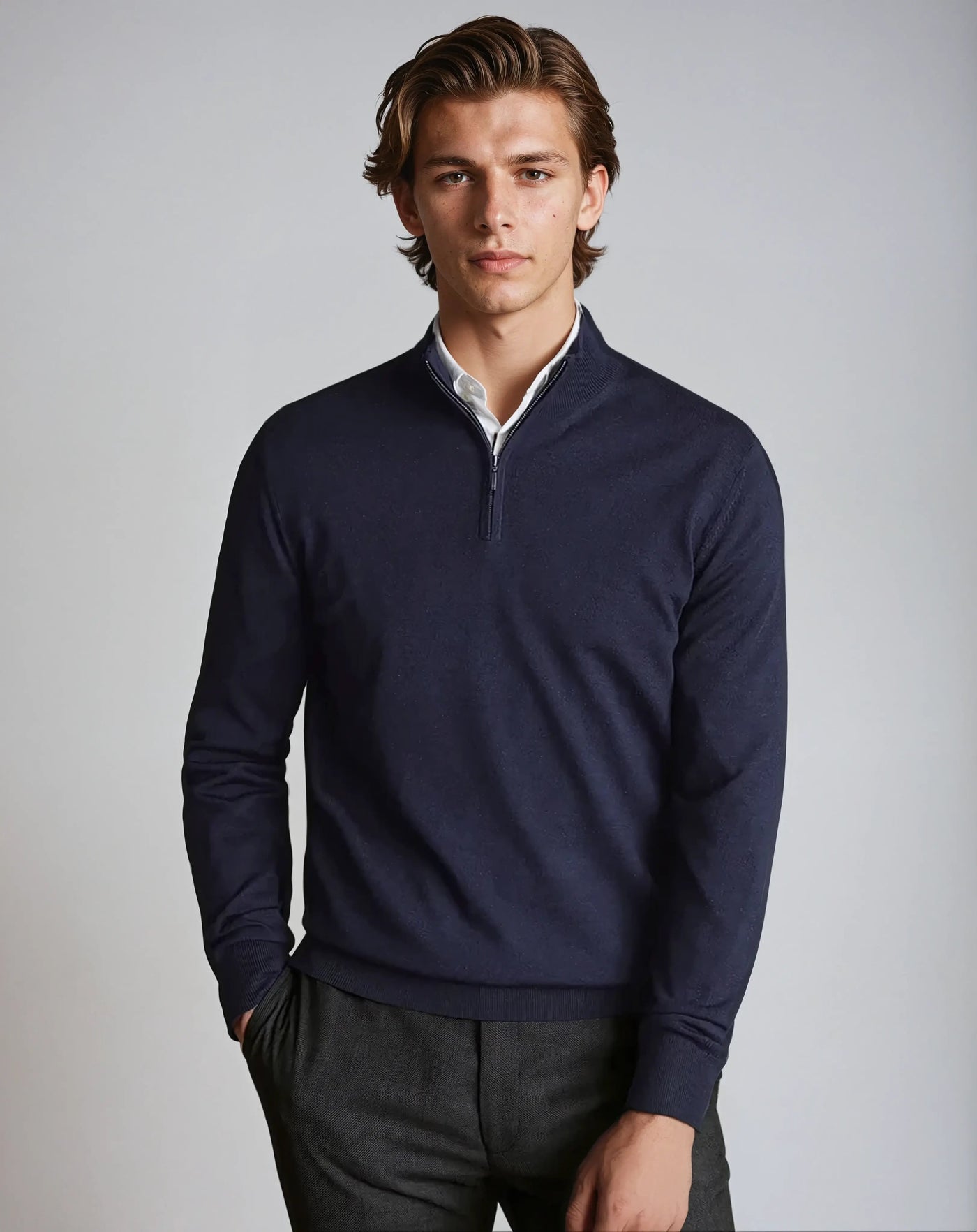 Tristan - Old Money Half-Zip Sweater