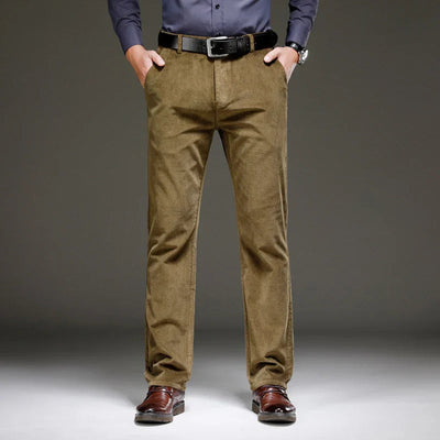 Straight Leg Velvet Trousers Men