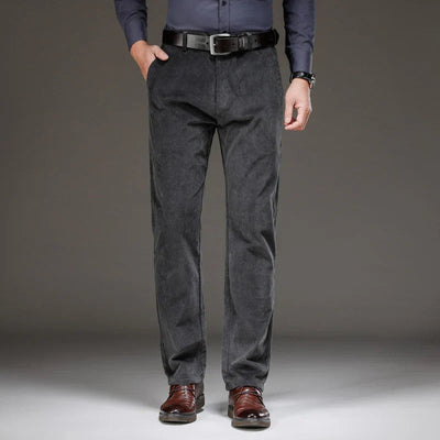 Straight Leg Velvet Trousers Men