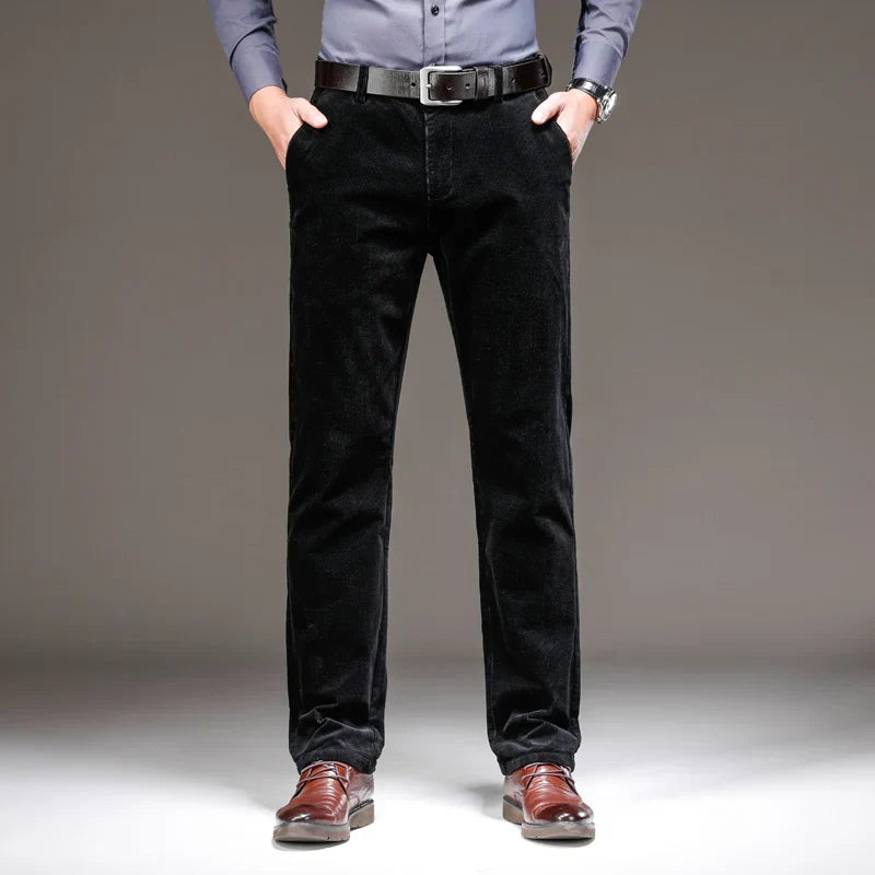 Straight Leg Velvet Trousers Men