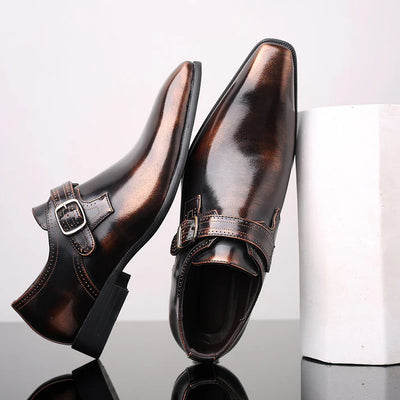 Polished Monk Strap Office Shoes Men