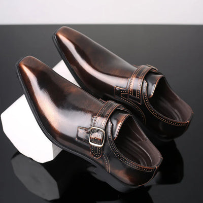 Polished Monk Strap Office Shoes Men
