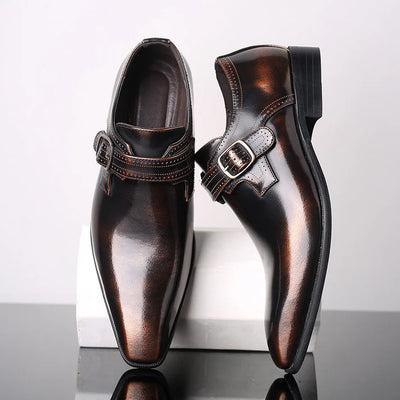 Polished Monk Strap Office Shoes Men