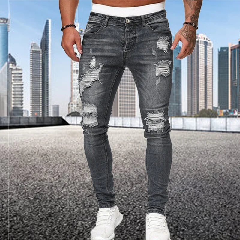 Slim Fit Ripped Jeans Men